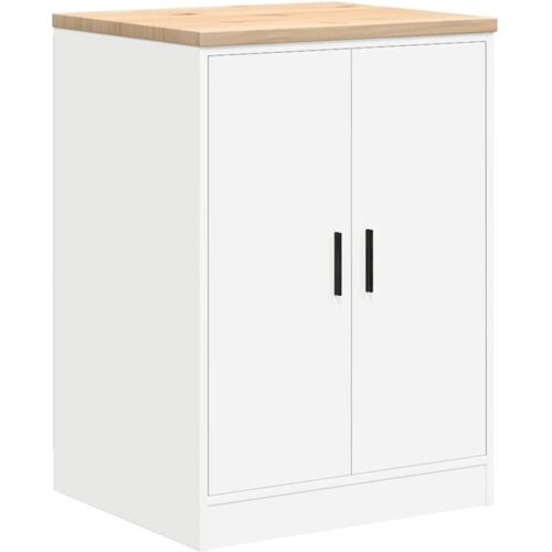 Garagen-Aufbewahrungsschrank Weiß 60x51x85 cm Massivholz Kiefer vidaXL