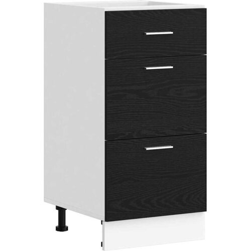 Küchenunterschrank Schwarz Eichen-Optik 40 x 46 x 81.5 cm vidaXL