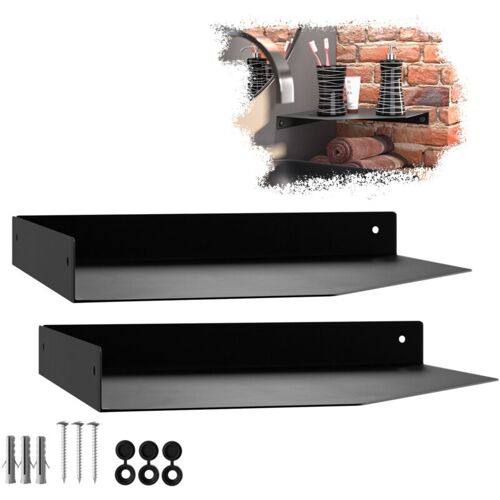 SO-TECH SOTECH Design Wand-Eckregal HOVER Höhe 3 cm inkl. Befestigungsset für Wandmontage, Länge 25 cm, Tiefe 25 cm, schwarz, 2 Stück