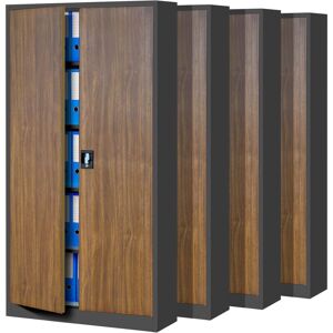 JAN NOWAK Großer Metall-Schrank - Antracyt/Orzech - 900x1950x400 - Stauraum JAN NOWAK Großer Metall-Schrank - Antracyt/Orzech - 900x1950x400 - Stauraum
