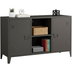 Kommode Ribes, Wohnzimmerbuffet, Wohnzimmer-Sideboard, Moderne Küchen-Speisekammer, 120x40 h73 cm, Schiefer - Dmora Kommode Ribes, Wohnzimmerbuffet, Wohnzimmer-Sideboard, Moderne Küchen-Speisekammer, 120x40 h73 cm, Schiefer - Dmora