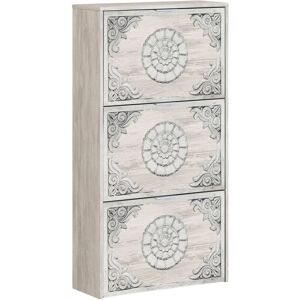 DMORA Escondido Schuhschrank - Doppelkapazität, Weiß antik DMORA Escondido Schuhschrank - Doppelkapazität, Weiß antik