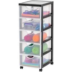 Iris Ohyama - Kunststoff-schubladenbox Mit Rollen, 5 Tiefen Schubladen, Schwarz, Griffe Zum Ziehen, Für Schlafzimmer, Bad, Schule & Büro, Bpa-frei, Schubladenschrank, Rollcontainer, A4 Drawer, Dddc-005 Iris Ohyama - Kunststoff-schubladenbox Mit Rollen, 5 Tiefen Schubladen, Schwarz, Griffe Zum Ziehen, Für Schlafzimmer, Bad, Schule & Büro, Bpa-frei, Schubladenschrank, Rollcontainer, A4 Drawer, Dddc-005