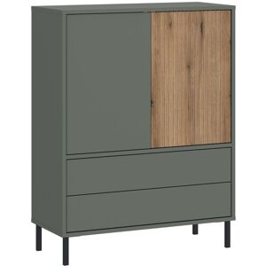 LOMADOX Kinderzimmer Kommode in grau-grün mit Eiche PARMA-129 LOMADOX Kinderzimmer Kommode in grau-grün mit Eiche PARMA-129