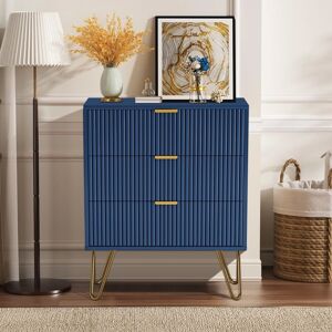 TANANT Kommode 70x60x40cm – mit 3 ausziehbaren Schubladen, Metallbeinen, Schlafzimmer-Sideboard, Kommode im skandinavischen Design – Marineblau TANANT Kommode 70x60x40cm – mit 3 ausziehbaren Schubladen, Metallbeinen, Schlafzimmer-Sideboard, Kommode im skandinavischen Design – Marineblau