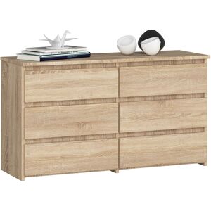 AKORD CL100 - 6-Schubladen-Kommode - Sonoma Quercia - 100x35x57 cm AKORD CL100 - 6-Schubladen-Kommode - Sonoma Quercia - 100x35x57 cm