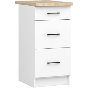 AKORD S40 Küchenschrank - Matt Weiß - 3 Schubladen AKORD S40 Küchenschrank - Matt Weiß - 3 Schubladen