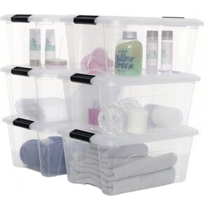Aufbewahrungsboxen Mit Deckel, 15l, 6er-set, Transparent, Sicherer Verschluss, Stapelbar, Griffe, Schlafzimmer, Schrank, Büro, Organisation, Bpa-freies Plastik, Ordnungsboxen, Ddntb-15 - Iris Ohyama Aufbewahrungsboxen Mit Deckel, 15l, 6er-set, Transparent, Sicherer Verschluss, Stapelbar, Griffe, Schlafzimmer, Schrank, Büro, Organisation, Bpa-freies Plastik, Ordnungsboxen, Ddntb-15 - Iris Ohyama
