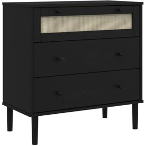 Schubladenkommode Senja Rattan-look Schwarz 80x40x80 Kieferholz Vidaxl Schubladenkommode Senja Rattan-look Schwarz 80x40x80 Kieferholz Vidaxl