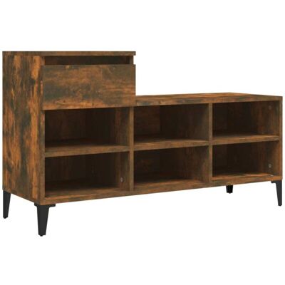 vidaXL Schuhschrank aus geräucherter Eiche - 102x36x60 cm - Schuhaufbewahrung vidaXL Schuhschrank aus geräucherter Eiche - 102x36x60 cm - Schuhaufbewahrung