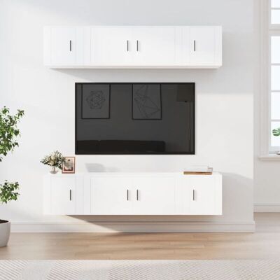 MAISONCHIC 6-teiliges TV-Möbelset Weiß - TV-Schrank MAISONCHIC 6-teiliges TV-Möbelset Weiß - TV-Schrank