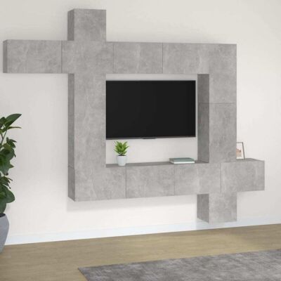vidaXL 9-teiliges Betonschwarz TV-Möbel-Set vidaXL 9-teiliges Betonschwarz TV-Möbel-Set