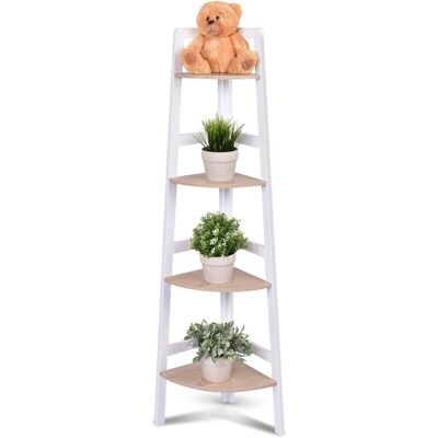 Costway - Etagère D'Angle/meuble D'Angle En Mdf Avec 4 Etagères Bibliothèque/etagère De Coin Pour Cuisine Chambre Salon Bureau Costway - Etagère D'Angle/meuble D'Angle En Mdf Avec 4 Etagères Bibliothèque/etagère De Coin Pour Cuisine Chambre Salon Bureau