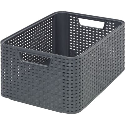 Style M Korb De Aufbewahrung Rattan Grau - Curver Style M Korb De Aufbewahrung Rattan Grau - Curver