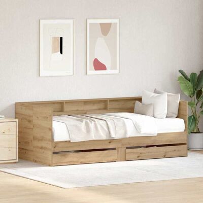 Teenpull – Tagesbett Mit Regal Artisan-eiche 90 X 190 Cm Holzwerkstoff Teenpull – Tagesbett Mit Regal Artisan-eiche 90 X 190 Cm Holzwerkstoff