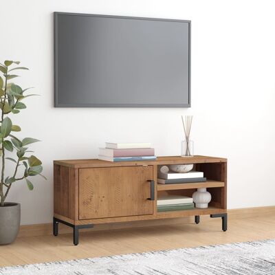 vidaXL - Solid Wood Pine TV Cabinet - Braun - 90x30x40 cm - TV-Schrank vidaXL - Solid Wood Pine TV Cabinet - Braun - 90x30x40 cm - TV-Schrank