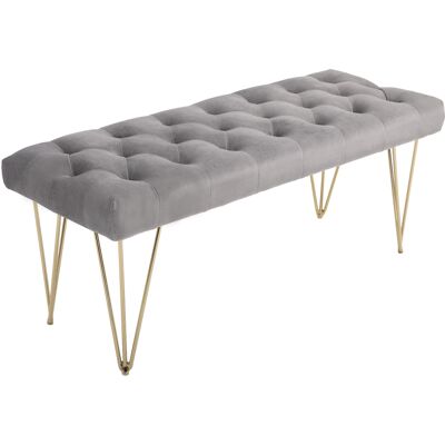 Sitzbank Polsterbank Pianobank Schuhbank Mit Samtoptik Bettbank Klavierbank Für Schlafzimmer, Wohnzimmer, Flur, Metall Grau 116 X 44,5 X 49 Cm - Homcom Sitzbank Polsterbank Pianobank Schuhbank Mit Samtoptik Bettbank Klavierbank Für Schlafzimmer, Wohnzimmer, Flur, Metall Grau 116 X 44,5 X 49 Cm - Homcom