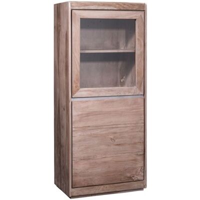 Massivmoebel24 - Vitrine Sheesham 63x40x147 Smoked Oak Lackiert Sydney 205 Massivmoebel24 - Vitrine Sheesham 63x40x147 Smoked Oak Lackiert Sydney 205
