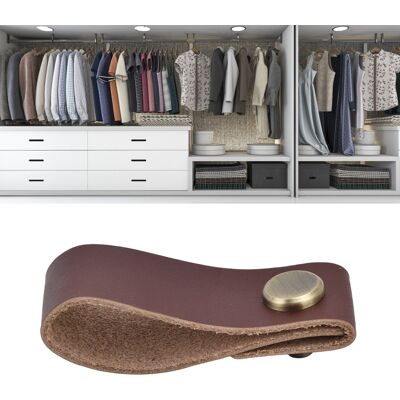 JUTE Luxuriöser, Stoßdämpfender Ledergriff, Moderner Und Minimalistischer, Verdeckter Einlochgriff Für Möbeltüren, Schubladen, Schränke Und Garderoben, Dunkelbraun. JUTE Luxuriöser, Stoßdämpfender Ledergriff, Moderner Und Minimalistischer, Verdeckter Einlochgriff Für Möbeltüren, Schubladen, Schränke Und Garderoben, Dunkelbraun.