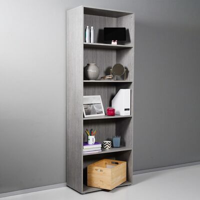 Composad - Zement Holz Bücherregal Für Büro Und Schlafzimmer Inneneinrichtung Made In Italy Composad - Zement Holz Bücherregal Für Büro Und Schlafzimmer Inneneinrichtung Made In Italy