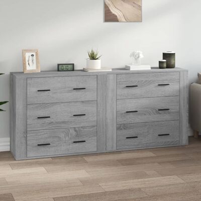 vidaXL Graues Sonoma 2 Sideboards Holzwerkstoff - Sideboard vidaXL Graues Sonoma 2 Sideboards Holzwerkstoff - Sideboard