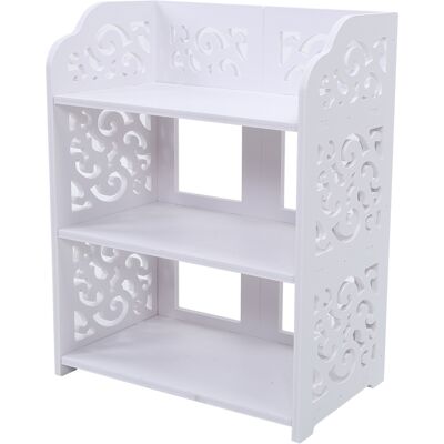 HEAT Weißes, Dreistöckiges Schuhregal Mit Durchbrochenem Design, Kompakte 60 Cm Aufbewahrungseinheit, Organizer-ständer Für Eingangsbereich, Kleiderschrank Und Flur. HEAT Weißes, Dreistöckiges Schuhregal Mit Durchbrochenem Design, Kompakte 60 Cm Aufbewahrungseinheit, Organizer-ständer Für Eingangsbereich, Kleiderschrank Und Flur.