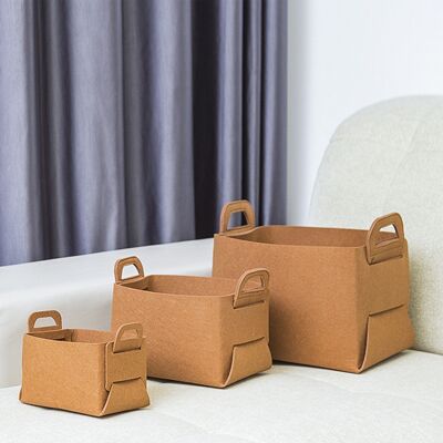 JUTE Filz-aufbewahrungskorb, Tragbarer Aufbewahrungskorb, Aufbewahrungsbox, Faltbare Filz-aufbewahrungsbox, Klein Braun JUTE Filz-aufbewahrungskorb, Tragbarer Aufbewahrungskorb, Aufbewahrungsbox, Faltbare Filz-aufbewahrungsbox, Klein Braun