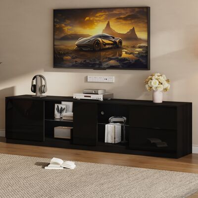 KELLANY 160 X 40 X 52 Cm Tv-ständer, Hochglanz-kommode, Sideboards Mit Led-beleuchtung, Lowboards Passend Für 65" Fernseher, Geeignet Für Wohnzimmer Und Schlafzimmer,schwarz KELLANY 160 X 40 X 52 Cm Tv-ständer, Hochglanz-kommode, Sideboards Mit Led-beleuchtung, Lowboards Passend Für 65" Fernseher, Geeignet Für Wohnzimmer Und Schlafzimmer,schwarz