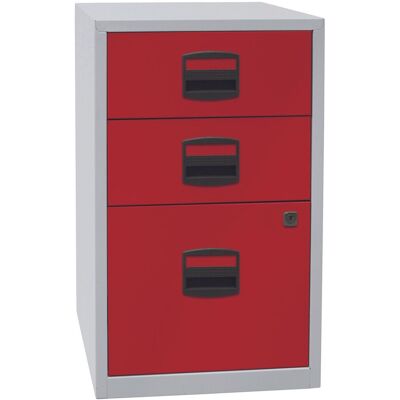 Bisley Beistellschrank Home Office Lichtgrau/kardinalrot Bisley Beistellschrank Home Office Lichtgrau/kardinalrot