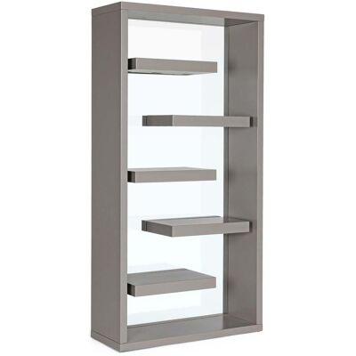 Bizzotto - Modernes Design Bücherregal 'bilbao' In Holz Und Glas Für Büro Und Schlafzimmer H 180 Cm -grau Bizzotto - Modernes Design Bücherregal 'bilbao' In Holz Und Glas Für Büro Und Schlafzimmer H 180 Cm -grau