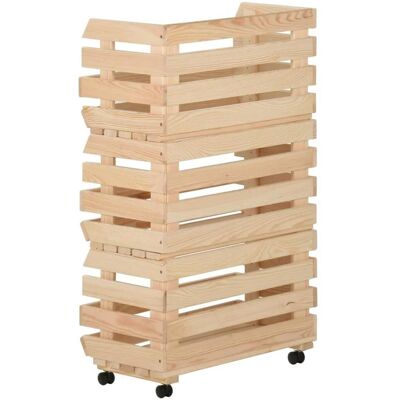 vidaXL Massiv Kiefer Gemüsewagen Küchenwagen Lagerregal Trolley vidaXL Massiv Kiefer Gemüsewagen Küchenwagen Lagerregal Trolley
