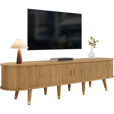 SANS MARQUE Tv-schrank Mit Schiebetüren, Tv-möbel, Tv-ständer, Niedrigerer Fernsehschrank, Tv-halterung. Einzigartiges Design. – Natü Stil Tv-schrank Mit Schiebetür In Hellem H, Ür Die Leichtgängige Schiebetür Er SANS MARQUE Tv-schrank Mit Schiebetüren, Tv-möbel, Tv-ständer, Niedrigerer Fernsehschrank, Tv-halterung. Einzigartiges Design. – Natü Stil Tv-schrank Mit Schiebetür In Hellem H, Ür Die Leichtgängige Schiebetür Er