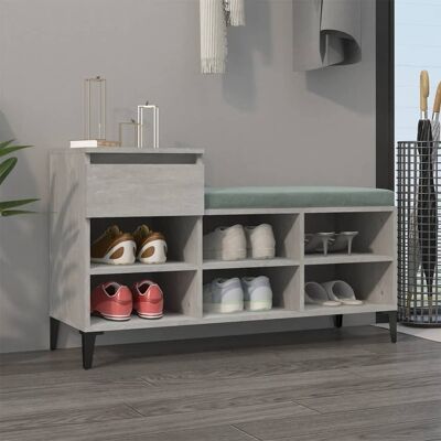 vidaXL Schuhschrank Beton Grau 102x36x60 cm Holzwerkstoff vidaXL Schuhschrank Beton Grau 102x36x60 cm Holzwerkstoff
