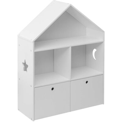 Mobili Rebecca - Rebecca Mobili Kinderbuchregal Holzspielzeug Box Weiß 3 Regale 2 Schubladen Kinderzimmer Mobili Rebecca - Rebecca Mobili Kinderbuchregal Holzspielzeug Box Weiß 3 Regale 2 Schubladen Kinderzimmer
