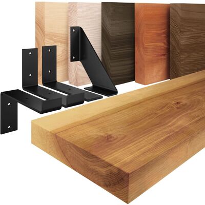 Lamo Manufaktur - Wandregal Holz, Bücherregal, Hängeregal Basic, Rustikal / Schwarz 40cm, Lwg-01-a-003-40ls Lamo Manufaktur - Wandregal Holz, Bücherregal, Hängeregal Basic, Rustikal / Schwarz 40cm, Lwg-01-a-003-40ls
