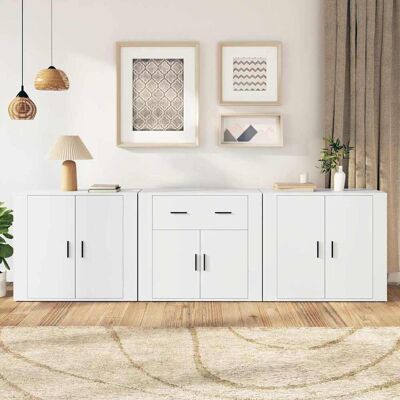 Vidaxl Sideboards 3 Pcs White Engineered Wood Vidaxl Sideboards 3 Pcs White Engineered Wood