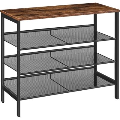4 Ebenen Schuhregal, Industrielle Schuhablage, Schuhaufbewahrung Und Organizer Mit 3 Metallgitterregalen, Schuh-organizer, Eingang, Mudroom, Flur, Schlafzimmer, Hoobro Ebf04xj01 4 Ebenen Schuhregal, Industrielle Schuhablage, Schuhaufbewahrung Und Organizer Mit 3 Metallgitterregalen, Schuh-organizer, Eingang, Mudroom, Flur, Schlafzimmer, Hoobro Ebf04xj01