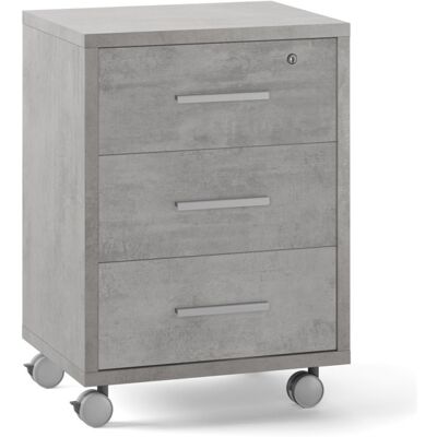 Sarmog Büro-Schubladenschrank - Beton 3-Schubladen Sarmog Büro-Schubladenschrank - Beton 3-Schubladen