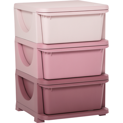Schubladenschrank Für Kinder Mit Stauraum Aufbewahrungsboxen Spielzeug-organizer Spielzeugkiste Drei Ebenen Für Kinderzimmer 3-6 Jahre Kindermöbel Rosa 37 X 37 X 56,5 Cm - Homcom Schubladenschrank Für Kinder Mit Stauraum Aufbewahrungsboxen Spielzeug-organizer Spielzeugkiste Drei Ebenen Für Kinderzimmer 3-6 Jahre Kindermöbel Rosa 37 X 37 X 56,5 Cm - Homcom