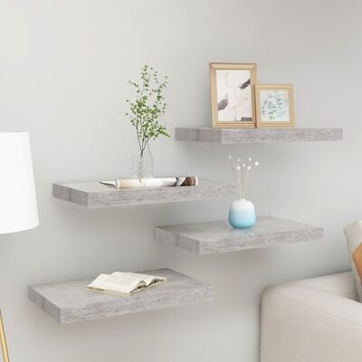 vidaXL 4x Floating Wall Shelves Beton Grau MDF Bücherschrank Wandregal - Wall Shelves vidaXL 4x Floating Wall Shelves Beton Grau MDF Bücherschrank Wandregal - Wall Shelves