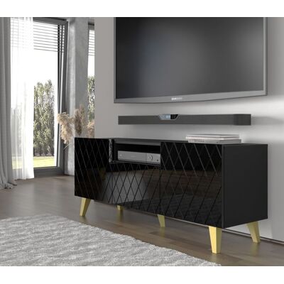 AKL FURNITURE PRIVATE Diuna - Schwarzer & Goldener TV-Schrank - 145x42x62 cm AKL FURNITURE PRIVATE Diuna - Schwarzer & Goldener TV-Schrank - 145x42x62 cm