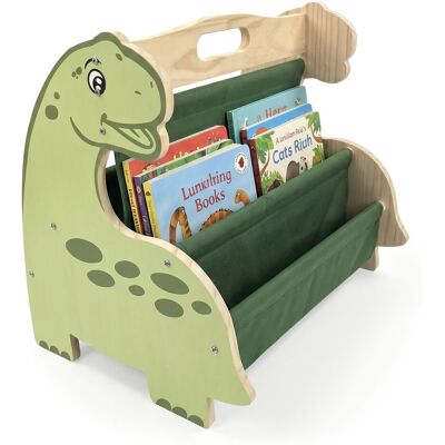 Relaxdays Bücherregal Kinder, Holz, 4 Stofffächer, Beidseitig, Hxbxt: 34 X 44 X 31 Cm, Kinderbuchregal Dino, Grün/natur Relaxdays Bücherregal Kinder, Holz, 4 Stofffächer, Beidseitig, Hxbxt: 34 X 44 X 31 Cm, Kinderbuchregal Dino, Grün/natur
