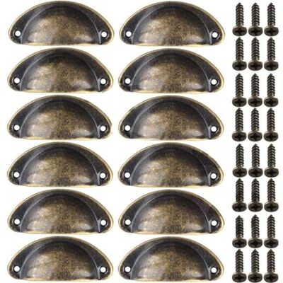 OEM Dekorative Retro-türknöpfe Für Möbel Und Schubladen, Vintage-muschelgriffe Für Schubladen, Schränke Und Küchenmöbel, Gebogene Retro-türknöpfe Aus Eisen Für Kleiderschränke (12 Stück) Kupfer OEM Dekorative Retro-türknöpfe Für Möbel Und Schubladen, Vintage-muschelgriffe Für Schubladen, Schränke Und Küchenmöbel, Gebogene Retro-türknöpfe Aus Eisen Für Kleiderschränke (12 Stück) Kupfer