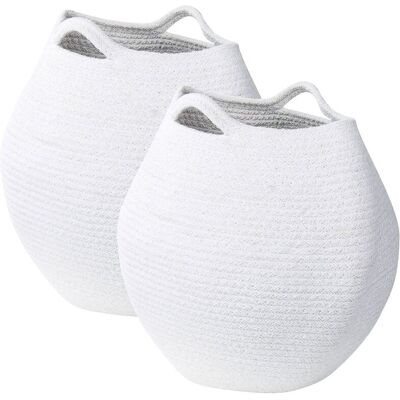 Beliani Baumwoll-Aufbewahrungssets - 30x30cm - Weiß Beliani Baumwoll-Aufbewahrungssets - 30x30cm - Weiß