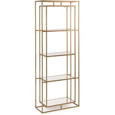 Bizzotto - Bücherregal 'elenor' Aus Vermessingtem Stahl Mit 4 Glasböden H 172 Cm Für Moderne Büros Bizzotto - Bücherregal 'elenor' Aus Vermessingtem Stahl Mit 4 Glasböden H 172 Cm Für Moderne Büros