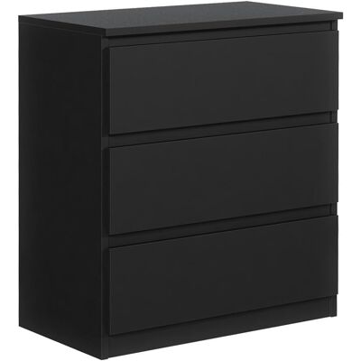 OEM Kommode Mit 3 Schubladen, Schwarz Matt OEM Kommode Mit 3 Schubladen, Schwarz Matt
