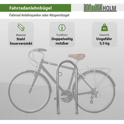 Baumarktplus - Fahrradanlehnbügel 111,5 X 40 Cm Stahl Feuerverzinkt Ø 49 Mm Grau Einbetonieren Fahrradständer Typ U Baumarktplus - Fahrradanlehnbügel 111,5 X 40 Cm Stahl Feuerverzinkt Ø 49 Mm Grau Einbetonieren Fahrradständer Typ U