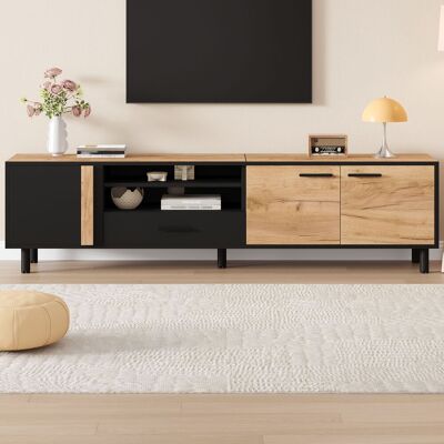 SANS MARQUE 18032.550cm Tv-schrank, Lowboard Tv Board, Tv-konsole Mit 3 Schränke Und 1 Schublade, Fernsehtisch, Tv-ständer Mit 5 Stützbeinen, Passend Für 80-zoll-wohnzimmerschränke – Abmessungen 180×32, 5×50 Cm, SANS MARQUE 18032.550cm Tv-schrank, Lowboard Tv Board, Tv-konsole Mit 3 Schränke Und 1 Schublade, Fernsehtisch, Tv-ständer Mit 5 Stützbeinen, Passend Für 80-zoll-wohnzimmerschränke – Abmessungen 180×32, 5×50 Cm,