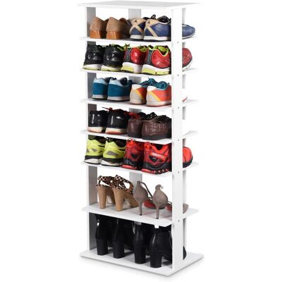 Schuhregal Schuhschrank Schuhstaender Schuhablage Holzregal Standregal Dekoregal Aufbewahrungsstaender 8 Ebenen Weiss - Costway Schuhregal Schuhschrank Schuhstaender Schuhablage Holzregal Standregal Dekoregal Aufbewahrungsstaender 8 Ebenen Weiss - Costway