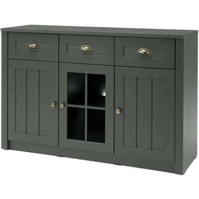 LOMADOX Landhaus Anrichte Sideboard Athen-61 In Englisch Grün, Inkl. Beleuchtung, B/h/t: 130/86/43 Cm LOMADOX Landhaus Anrichte Sideboard Athen-61 In Englisch Grün, Inkl. Beleuchtung, B/h/t: 130/86/43 Cm